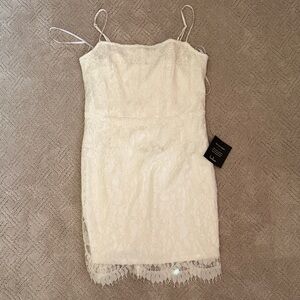 Lulu's Ivory Floral Lace Dress